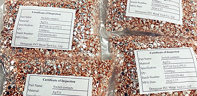 Σταθερή παράδοση για ασημένιες επαφές Διμεταλλικά πριτσίνια AgCu