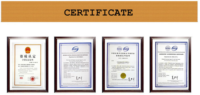Ορείχαλκος σωληνοειδές πριτσίνια certificate